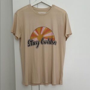 Show Me Your MuMu Beige 'Stay Golden' Graphic T-Shirt